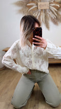 CHEMISE IVOIRE À SEQUINS