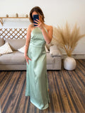 ROBE VERT D’EAU DOS NU
