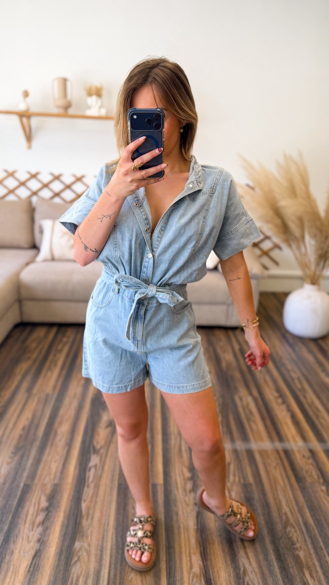 COMBISHORT JEAN BLEU