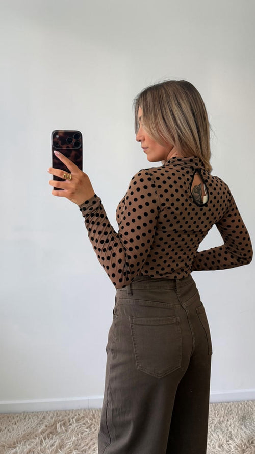 BODY A POIS MARRON BECCA