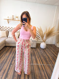 PANTALON COTON FLEURI