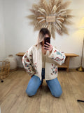 VESTE BEIGE PATCHWORK
