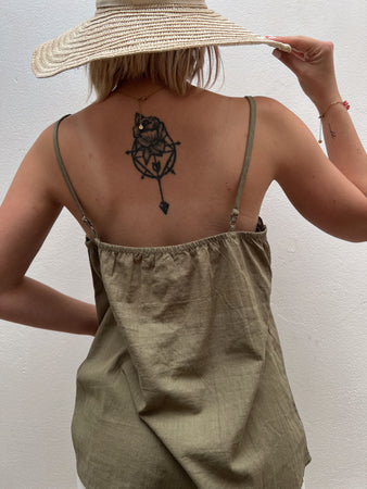 Débardeur kaki BRODERIES