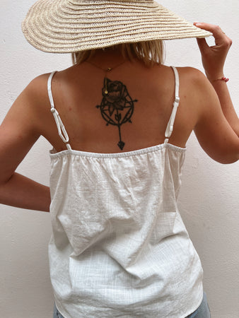 Débardeur blanc BRODERIES